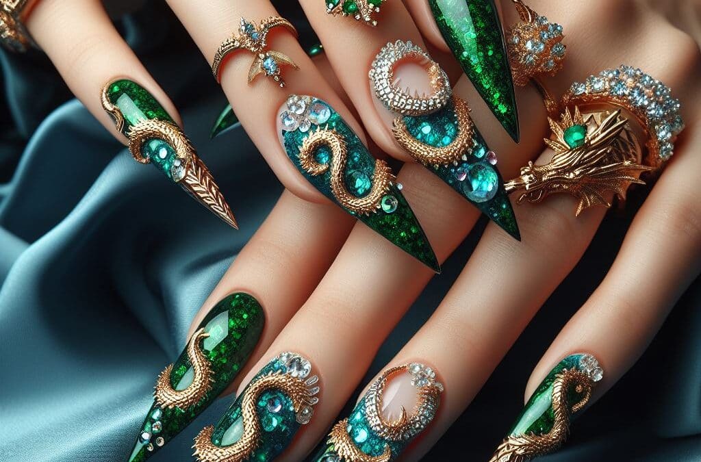 Dragon nail design using AI